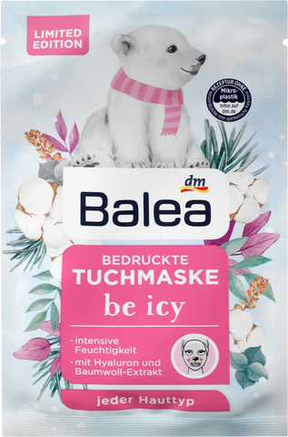 Balea - Masque en feuille imprimé ours polaire, 1 pc