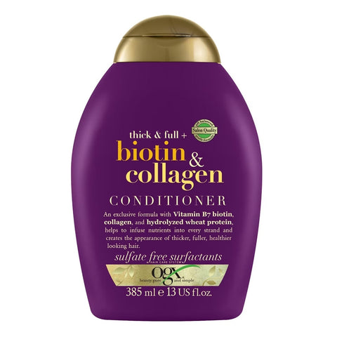 OGX - Après-shampooing pour cheveux volumineux à la Biotine et Collagène - 385 ml