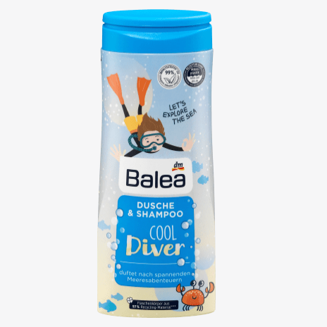 Balea - Gel Douche et Shampoing pour les enfants - Cool Diver - 300 ml